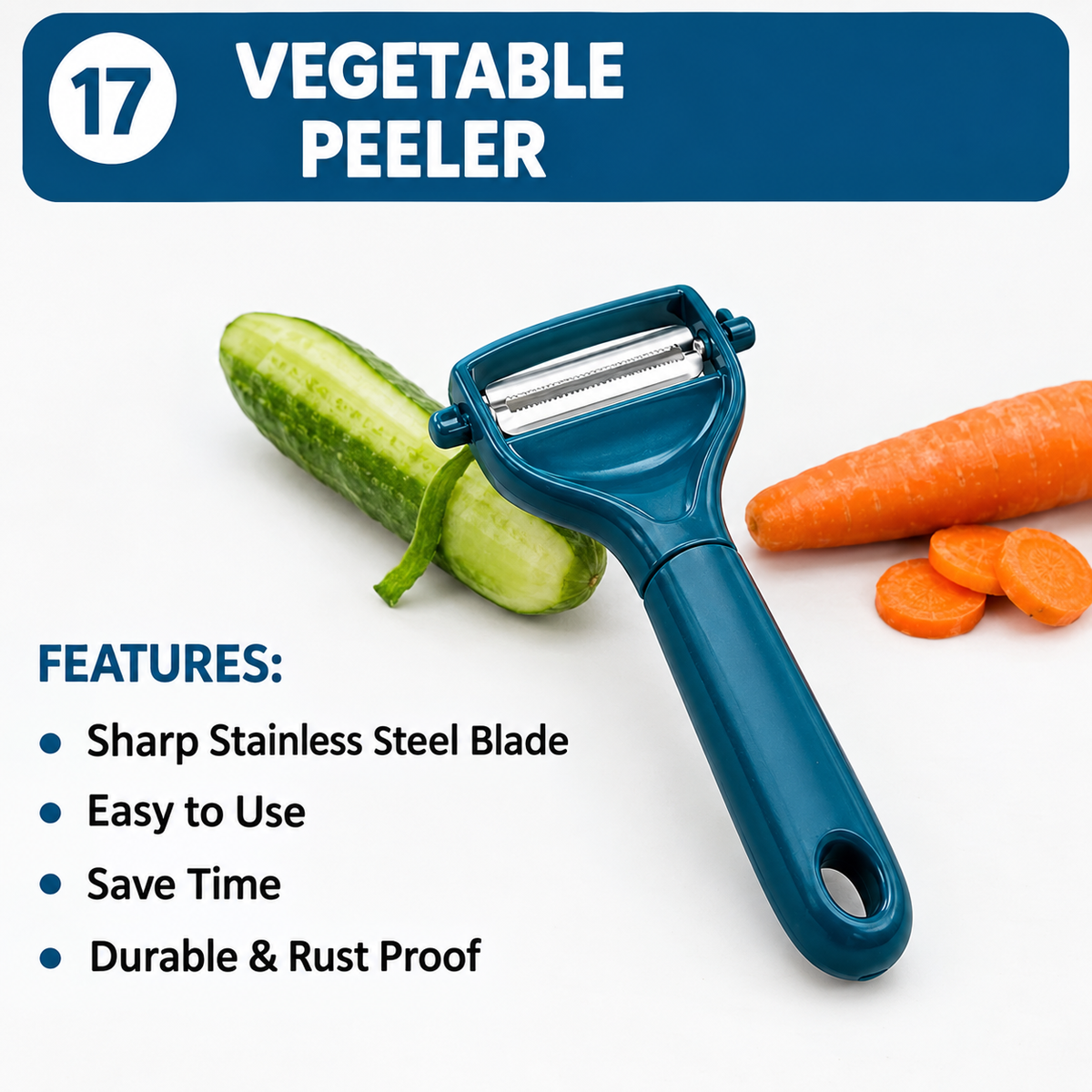 Vegetable Peeler – Sharp Stainless Steel Blade Kitchen Peeler